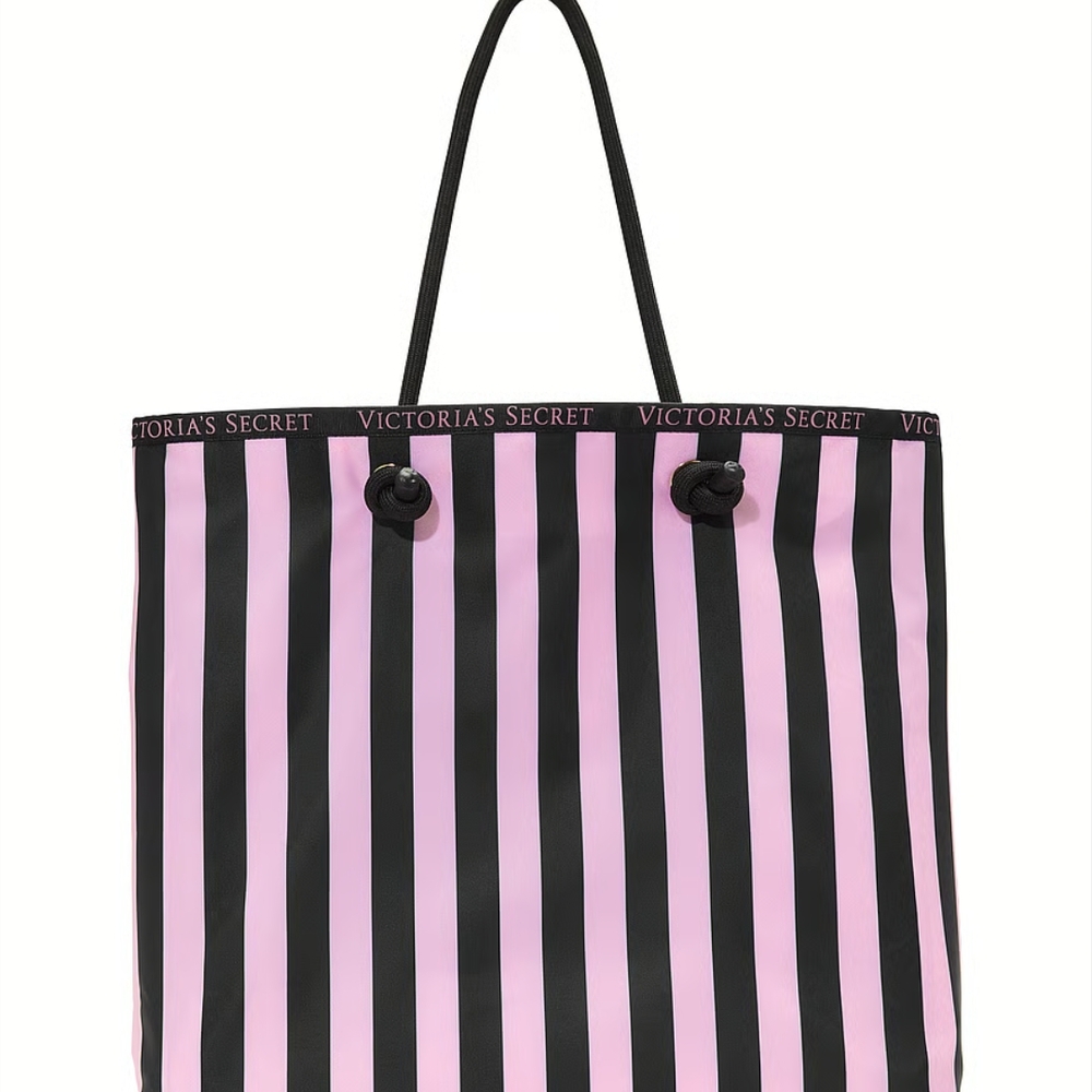 Victoria's Secret Pink and Black Striped Tote